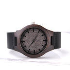 Wooden watch front view on white background