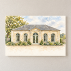 One unframed wedding venue canvas with original watercolor artwork.