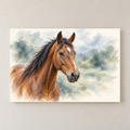 One unframed horse portrait canvas with original watercolor artwork, shown without optional text.