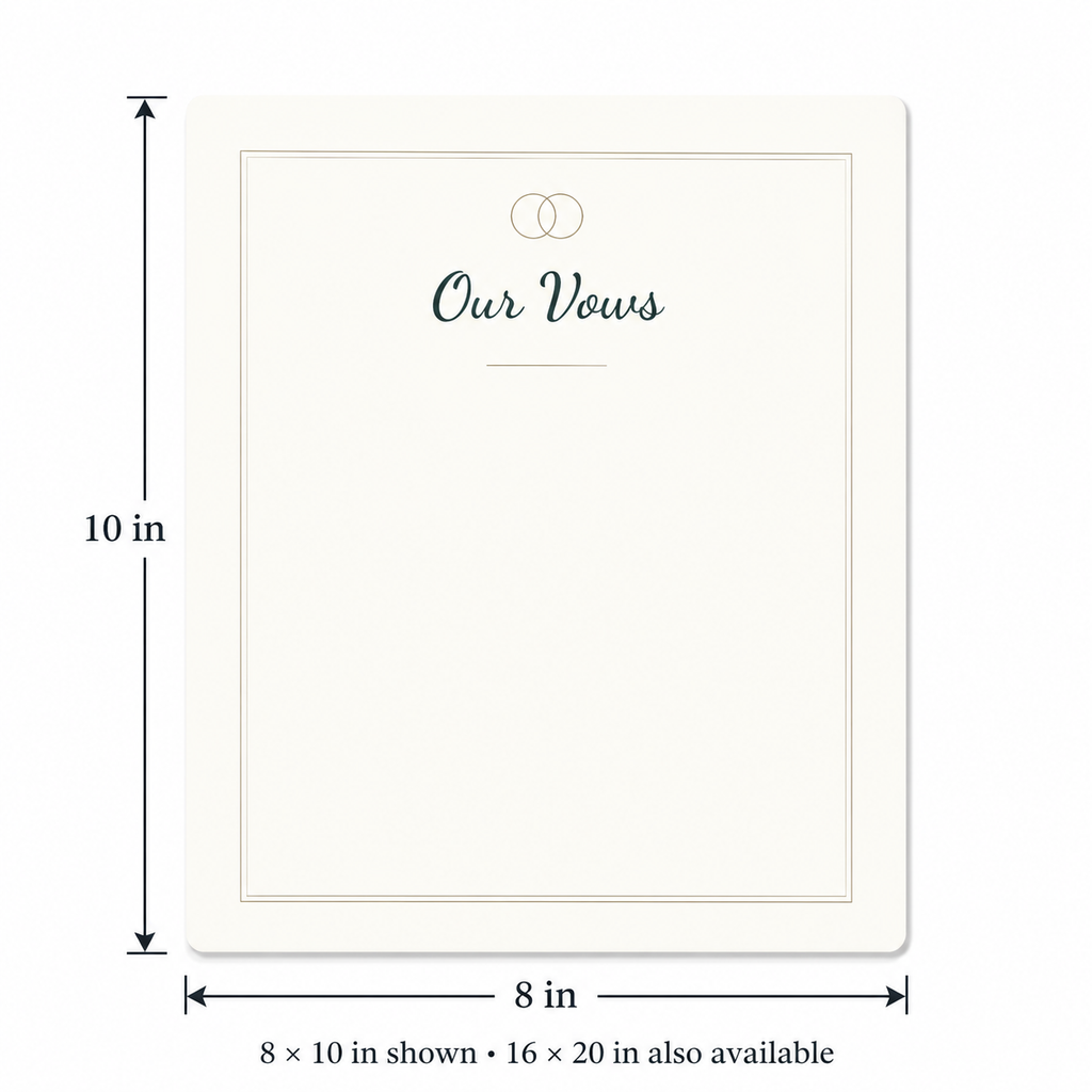 Dimensioned 8 by 10 inch metal print; 16 by 20 inch also available.