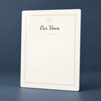 Glossy aluminum panel with the unfilled vows design.