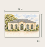 Venue watercolor canvas size guide with the width and height marked.